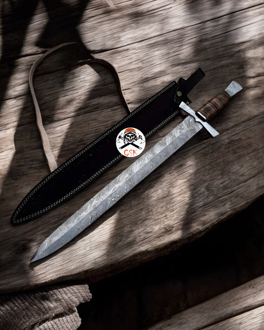 King Arthur & Hilt Medieval Handmade New Damascus Steel Sword