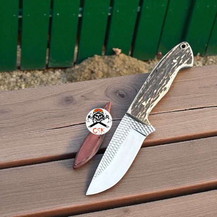 COWBOY RANGER’S LEGACY KNIFE WITH ANTLER HANDLE & WESTERN SHEATH