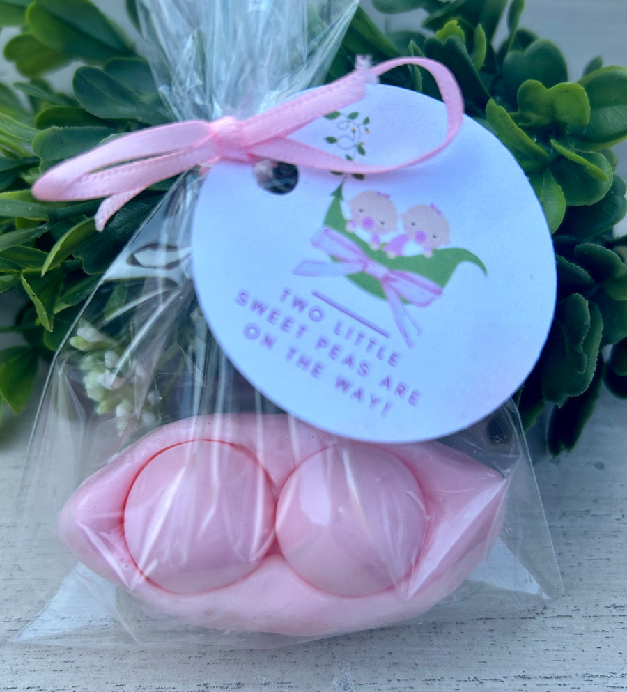 10 Peas in a Pod Soap Party Favors for twin girls