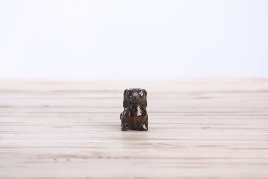 Butch Ceramic Dachshund Figurine - Dark Honey