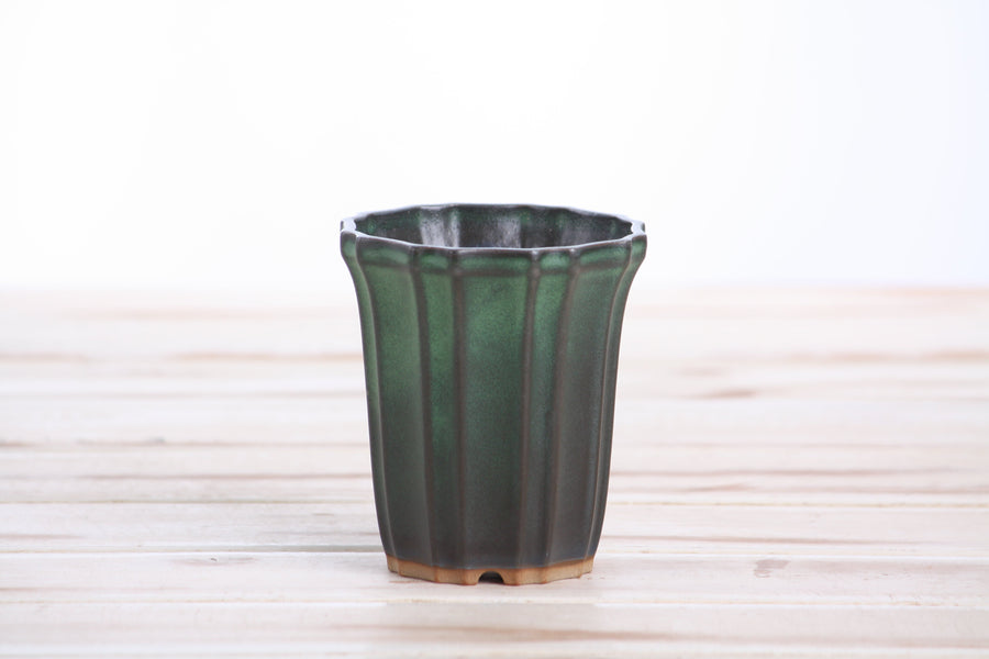 3-Inch Flower Cascade Bonsai Pot - Avocado