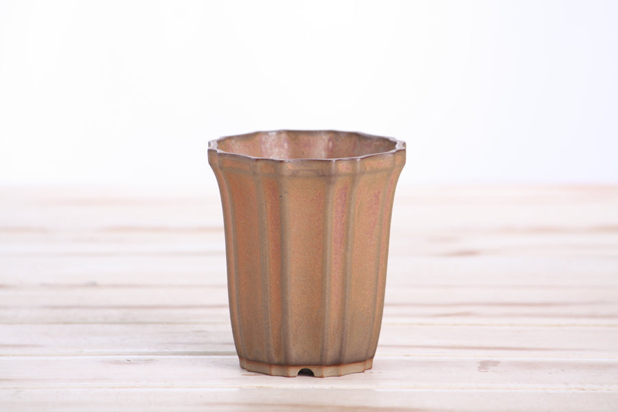 3-Inch Flower Cascade Bonsai Pot - Deep Stone