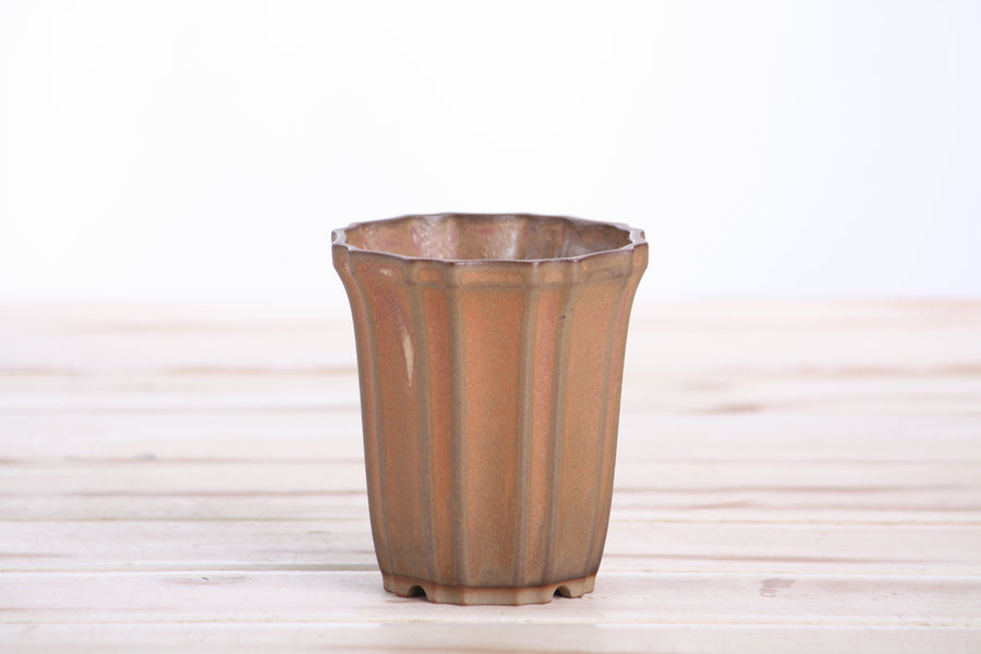 3-Inch Flower Cascade Bonsai Pot - Deep Stone
