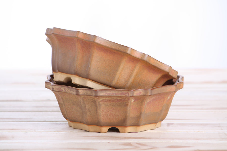 6.5-Inch Flower Bonsai Pot - Deep Stone