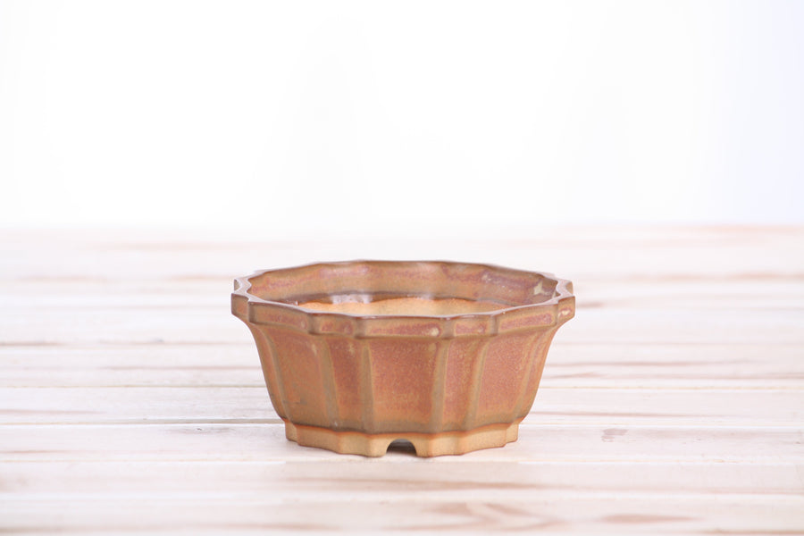 4.5-Inch Flower Bonsai Pot - Deep Stone