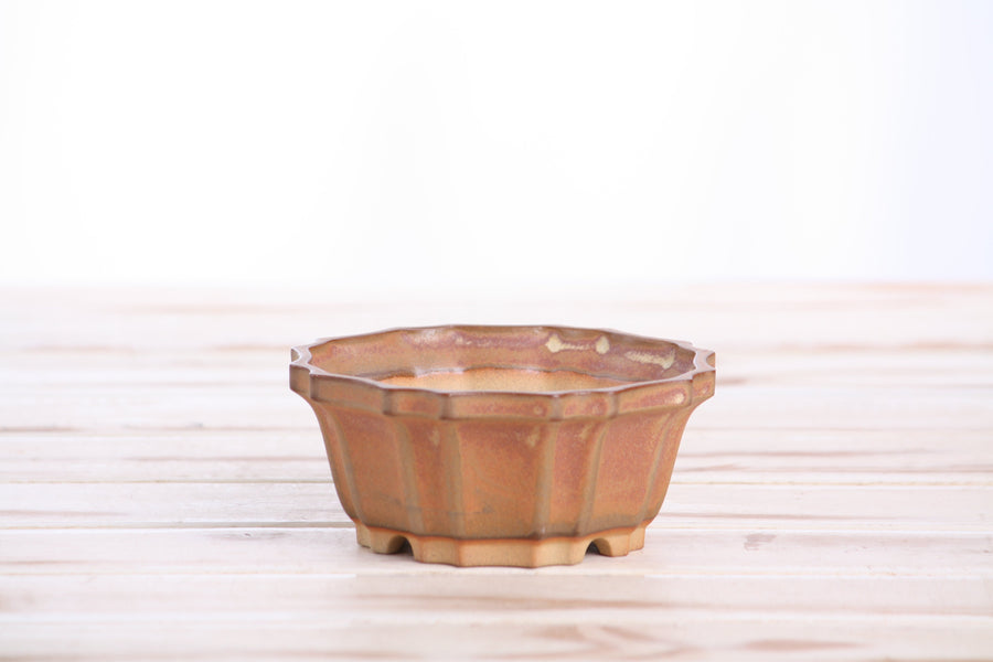 4.5-Inch Flower Bonsai Pot - Deep Stone