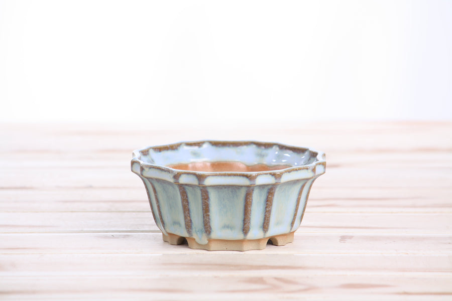 4.5-Inch Flower Bonsai Pot - Glacier