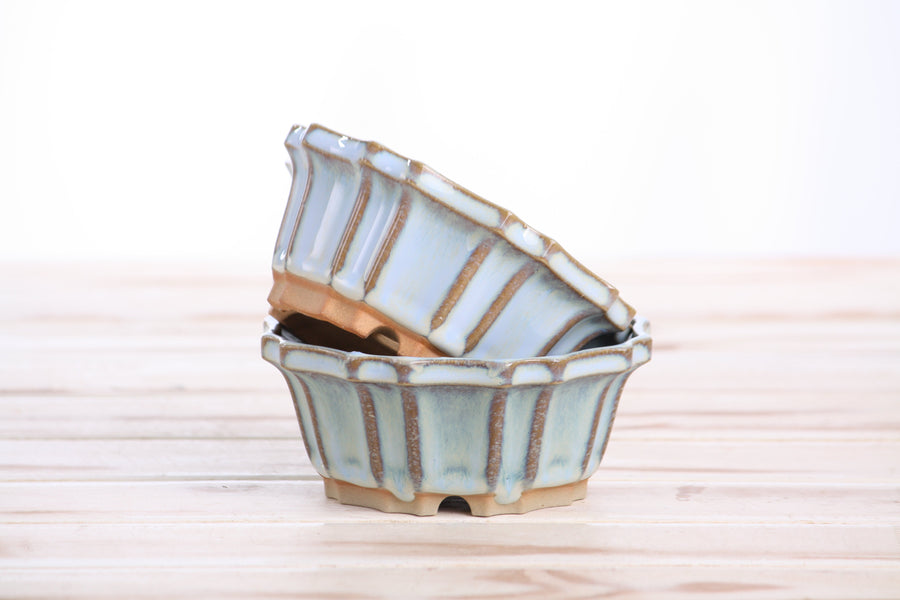 4.5-Inch Flower Bonsai Pot - Glacier