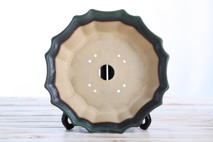 10-Inch Flower Bonsai Pot - Avocado