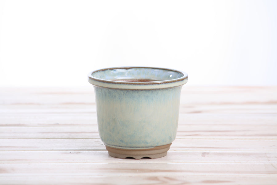 4-Inch Flute Bonsai Pot - Glacier