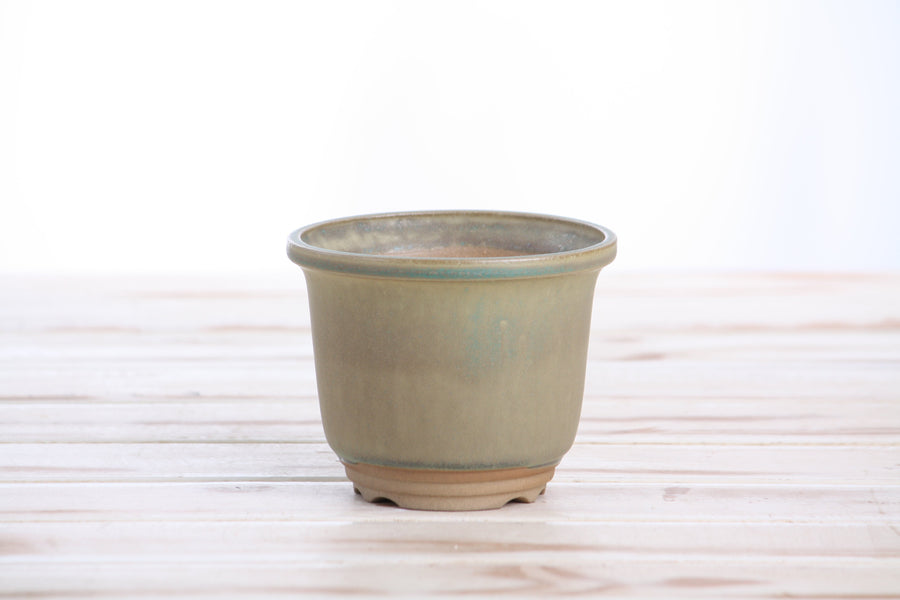 4-Inch Flute Bonsai Pot - Speckled Moss