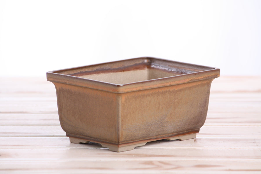 6-Inch Rectangle Deep Bonsai Pot - Deep Stone