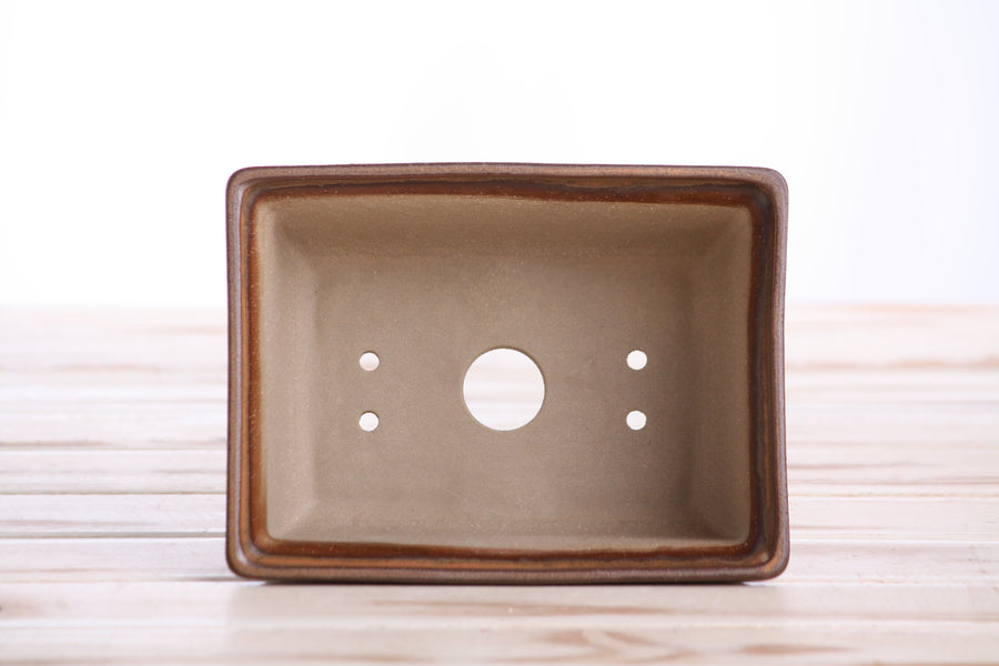 6-Inch Rectangle Deep Bonsai Pot - Deep Stone