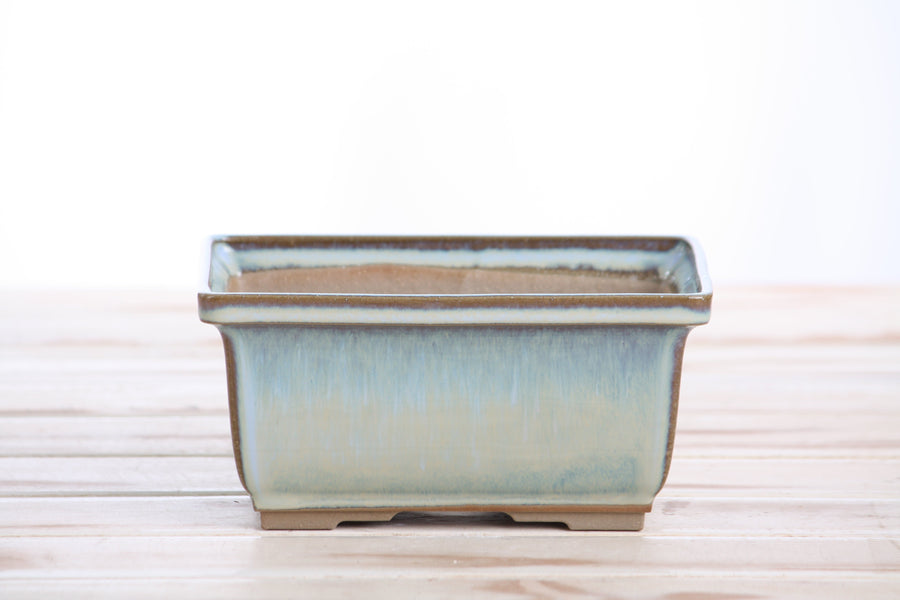 6-Inch Rectangle Deep Bonsai Pot - Glacier