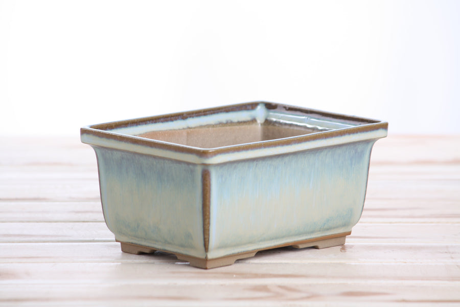 6-Inch Rectangle Deep Bonsai Pot - Glacier