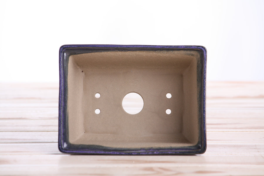 6-Inch Rectangle Deep Bonsai Pot - Purple