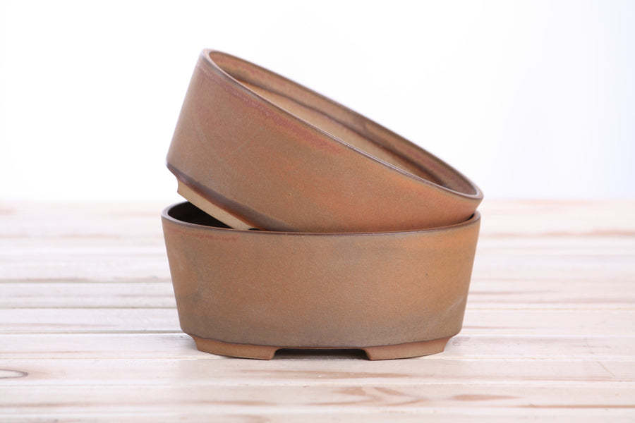 6-Inch Oval A Bonsai Pot - Deep Stone