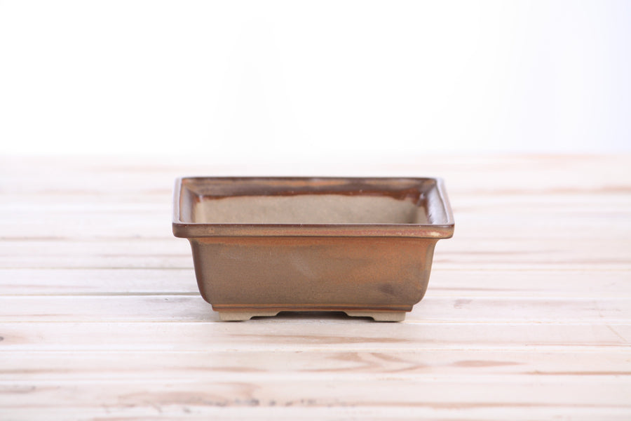 5-Inch Square Bonsai Pot - Deep Stone
