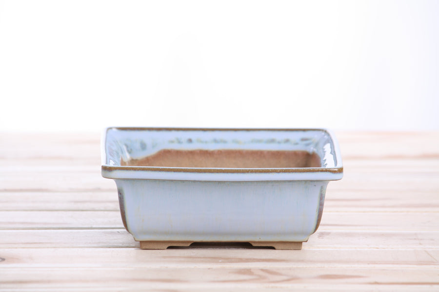 6-Inch Square Bonsai Pot - Glacier