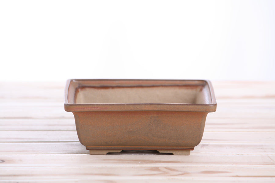 6-Inch Square Bonsai Pot - Deep Stone