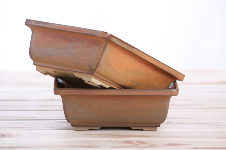6-Inch Square Bonsai Pot - Deep Stone