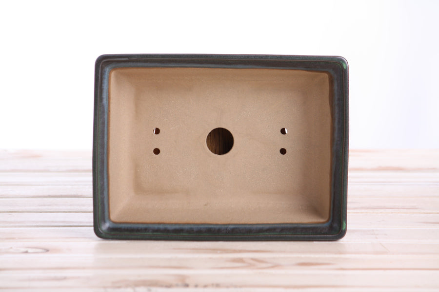 8-Inch Rectangle Bonsai Pot - Avocado