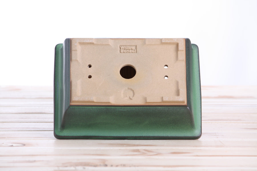 8-Inch Rectangle Bonsai Pot - Avocado