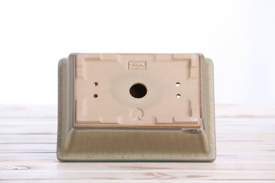 8-Inch Rectangle Bonsai Pot - Speckled Moss