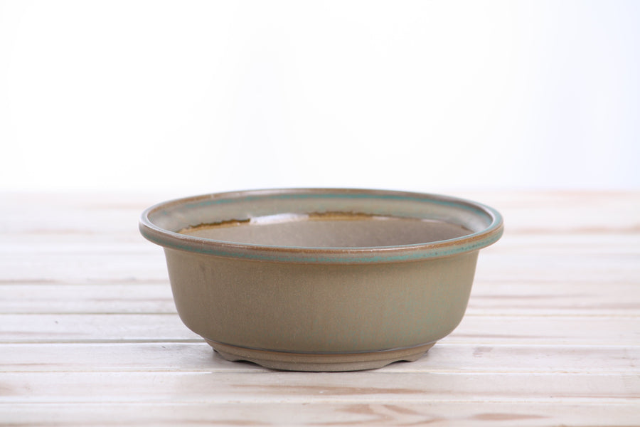6-Inch Round Bonsai Pot - Speckled Moss