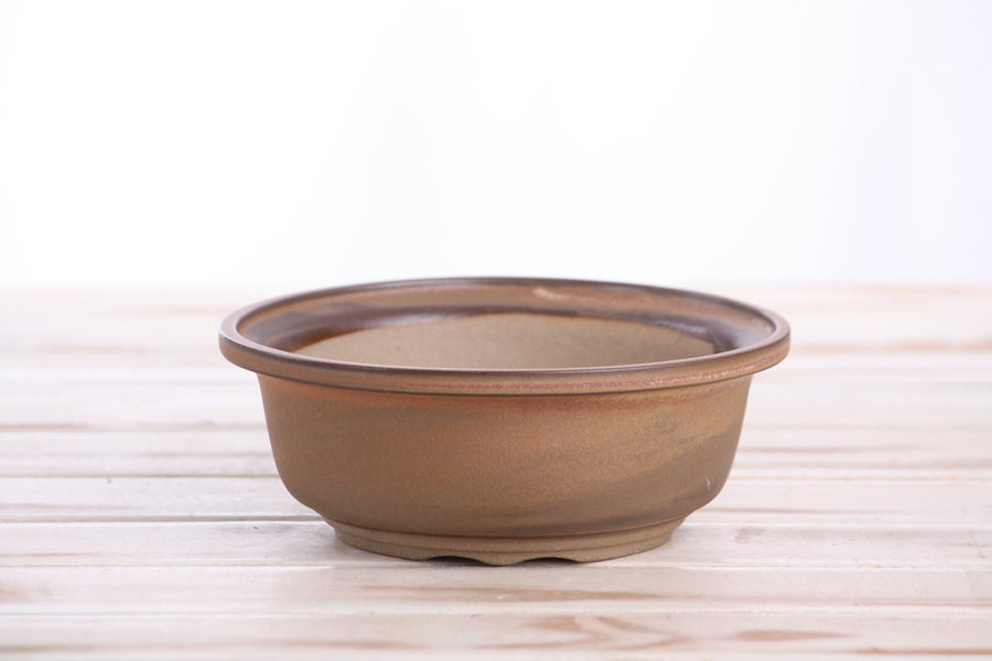 6-Inch Round Bonsai Pot - Deep Stone
