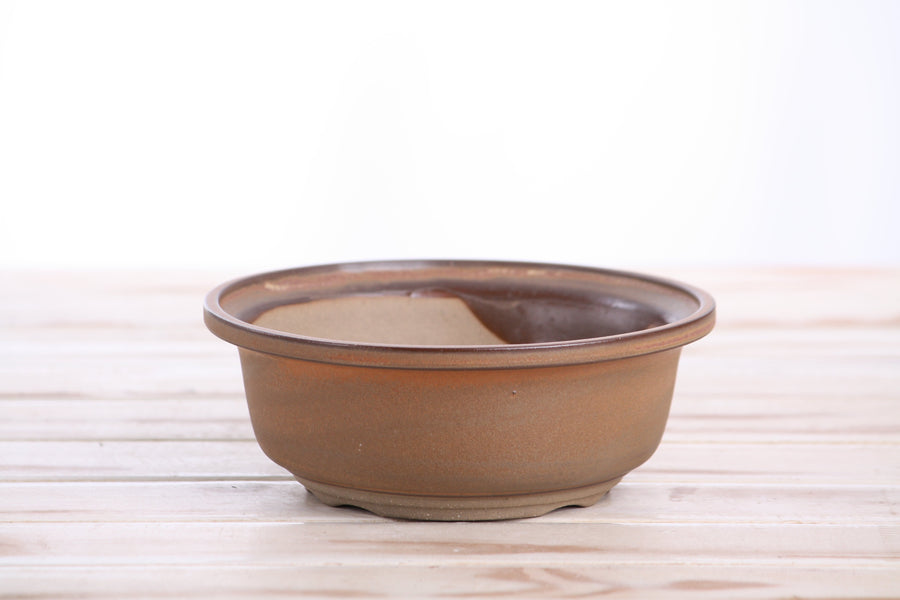 6-Inch Round Bonsai Pot - Deep Stone