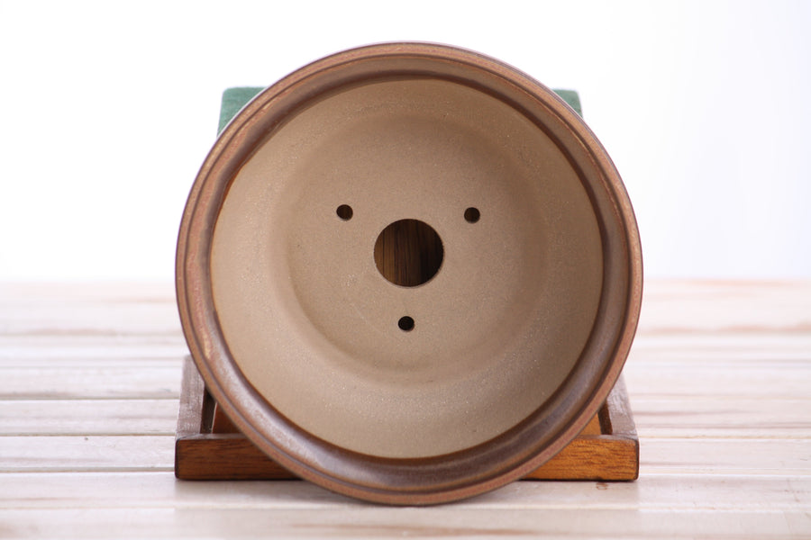 6-Inch Round Bonsai Pot - Deep Stone
