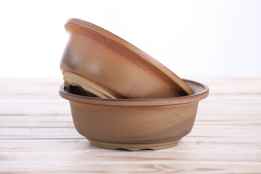 6-Inch Round Bonsai Pot - Deep Stone