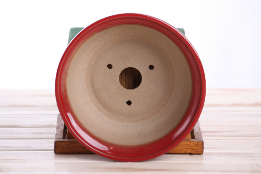 6-Inch Round Bonsai Pot - Red