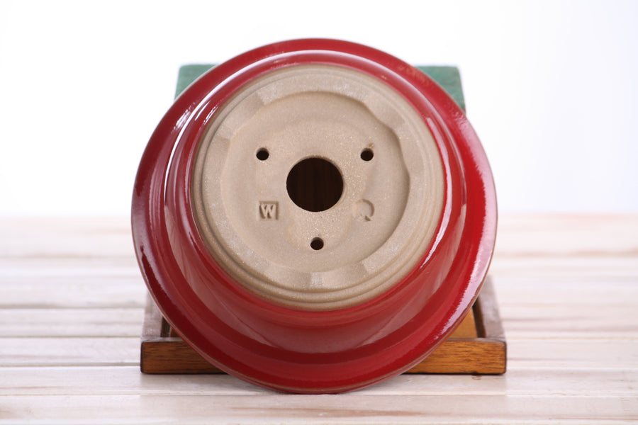 6-Inch Round Bonsai Pot - Red