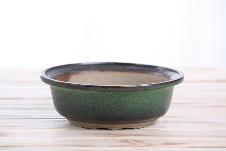 7-Inch Round Bonsai Pot - Avocado