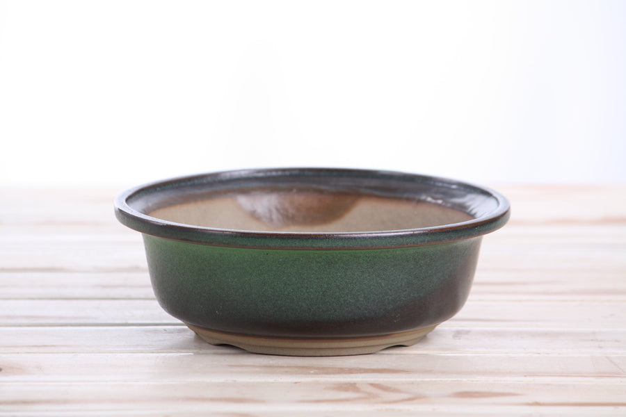 7-Inch Round Bonsai Pot - Avocado