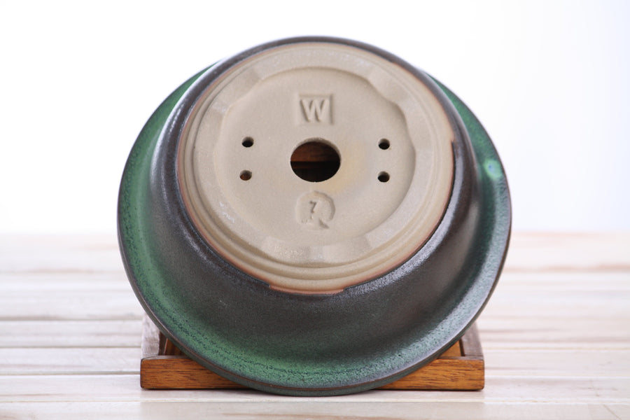 7-Inch Round Bonsai Pot - Avocado