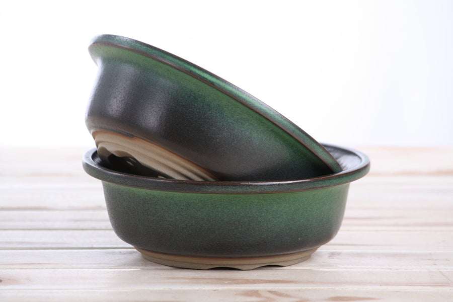 7-Inch Round Bonsai Pot - Avocado