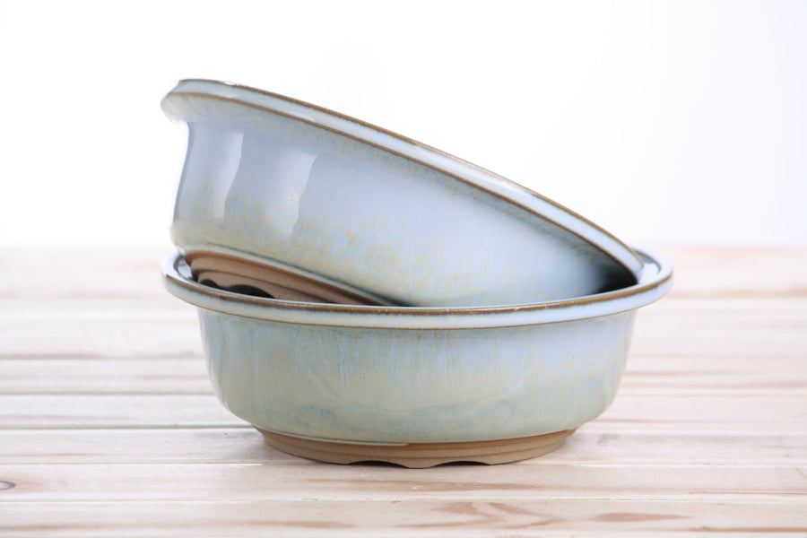 7-Inch Round Bonsai Pot - Glacier