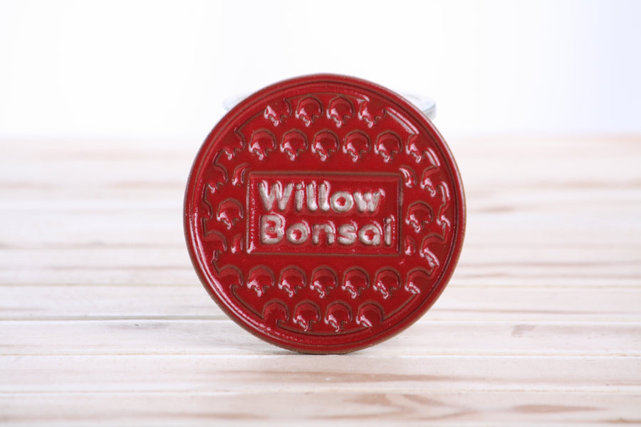 Red Ceramic Drink Coaster, 4 Inch - Willow Tree Logo
