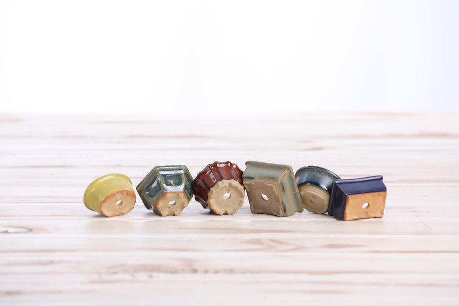 Mini Shito Bonsai Pots, 1.5 Inch - Set of 6, Set B