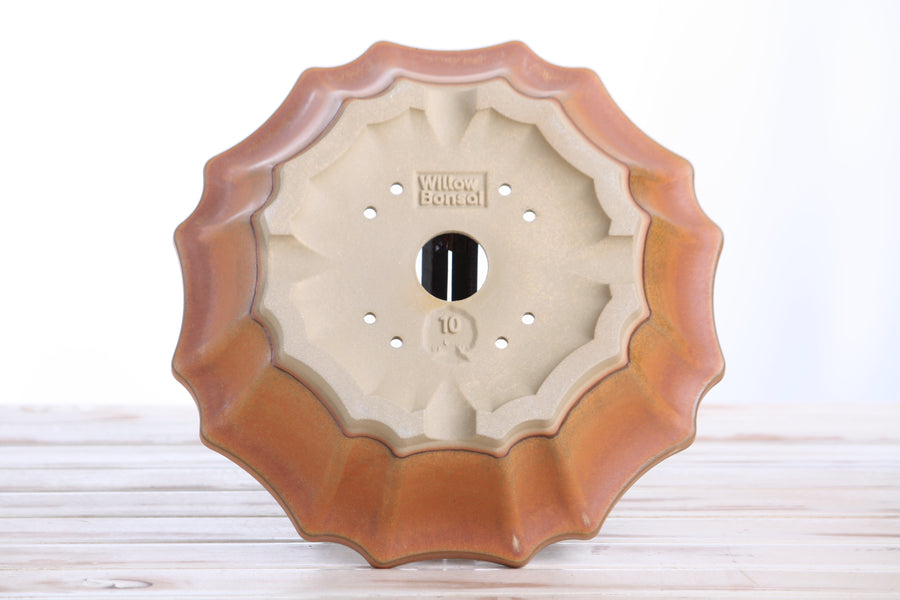 10-Inch Flower Bonsai Pot - Deep Stone