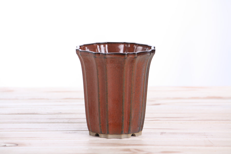 4.5-Inch Flower Cascade Bonsai Pot - Sunset