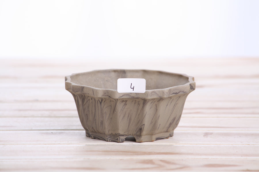 4.5-Inch Flower Bonsai Pot - Marbled No. 4