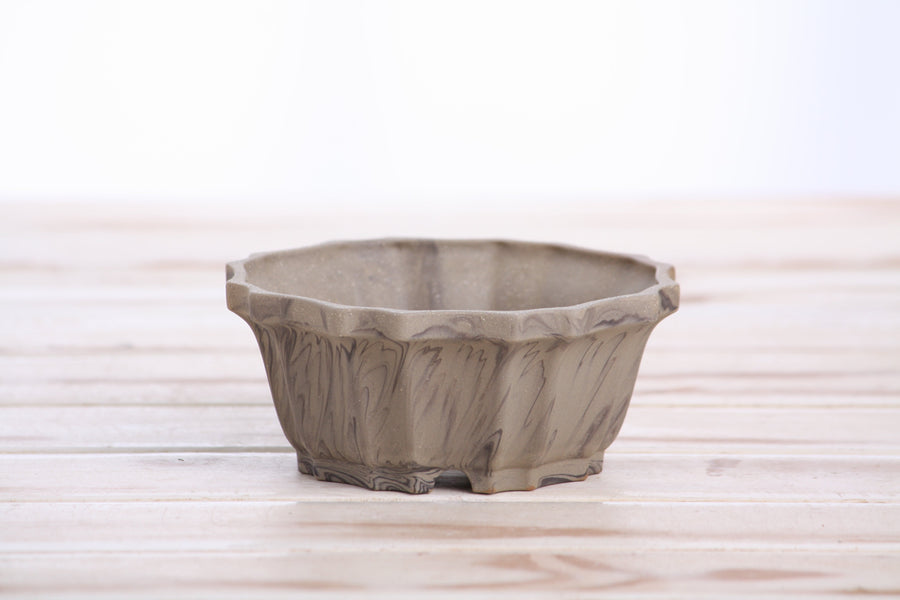 4.5-Inch Flower Bonsai Pot - Marbled No. 4