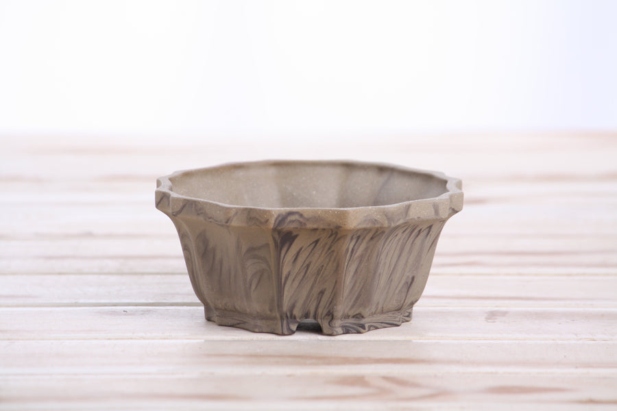 4.5-Inch Flower Bonsai Pot - Marbled No. 4
