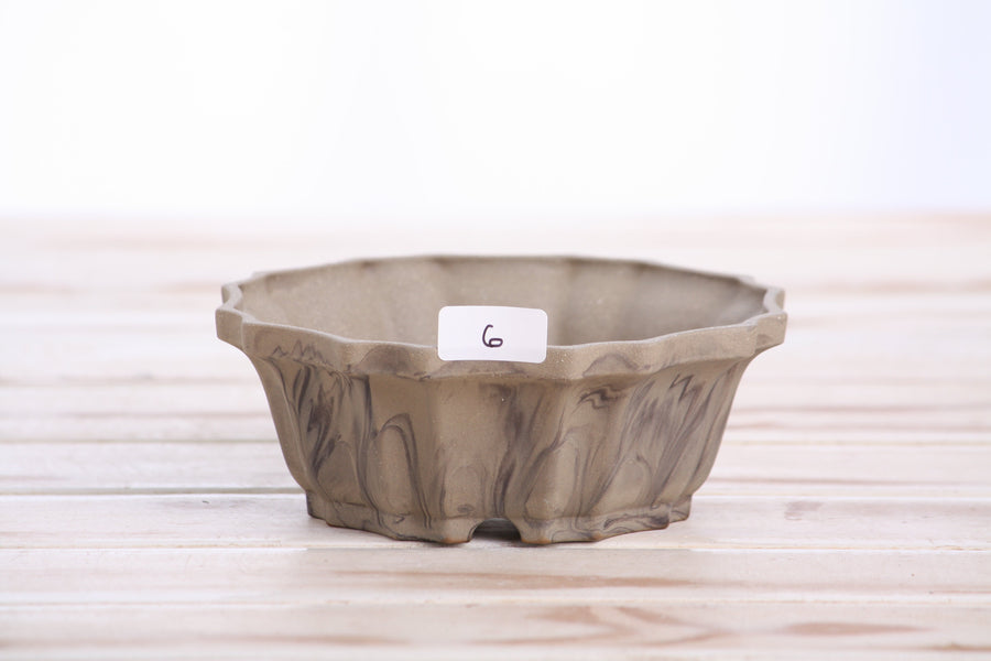 5-Inch Flower Bonsai Pot - Marbled No. 6