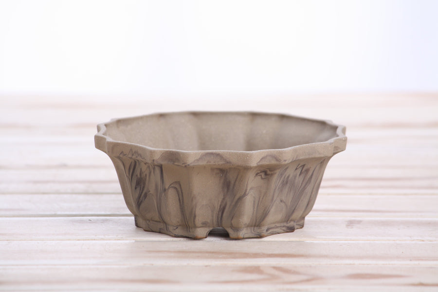 5-Inch Flower Bonsai Pot - Marbled No. 6