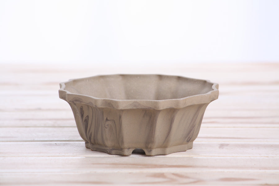 5-Inch Flower Bonsai Pot - Marbled No. 6